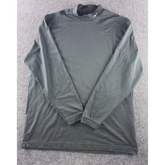 Nike Golf Dri Fit Long Sleeve Mock Neck Shirts XL Blue Black 2 Lot - Picture 2 of 15